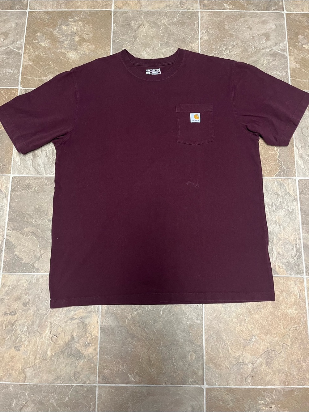 Carhartt Men’s Maroon Short-Sleeve Pocket Tee